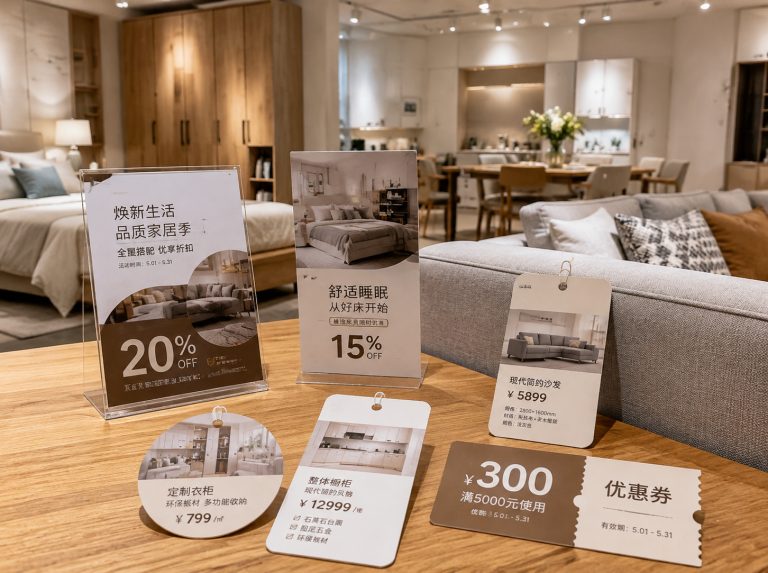 通榆县家具门店单页海报与吊牌